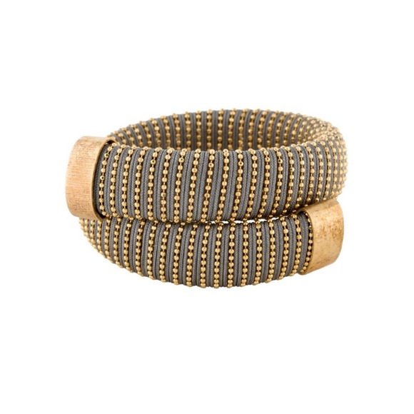 Carolina Bucci Woven Bangle Bracelet Gold Bead Accent Statement Jewelry - Picture 3 of 9